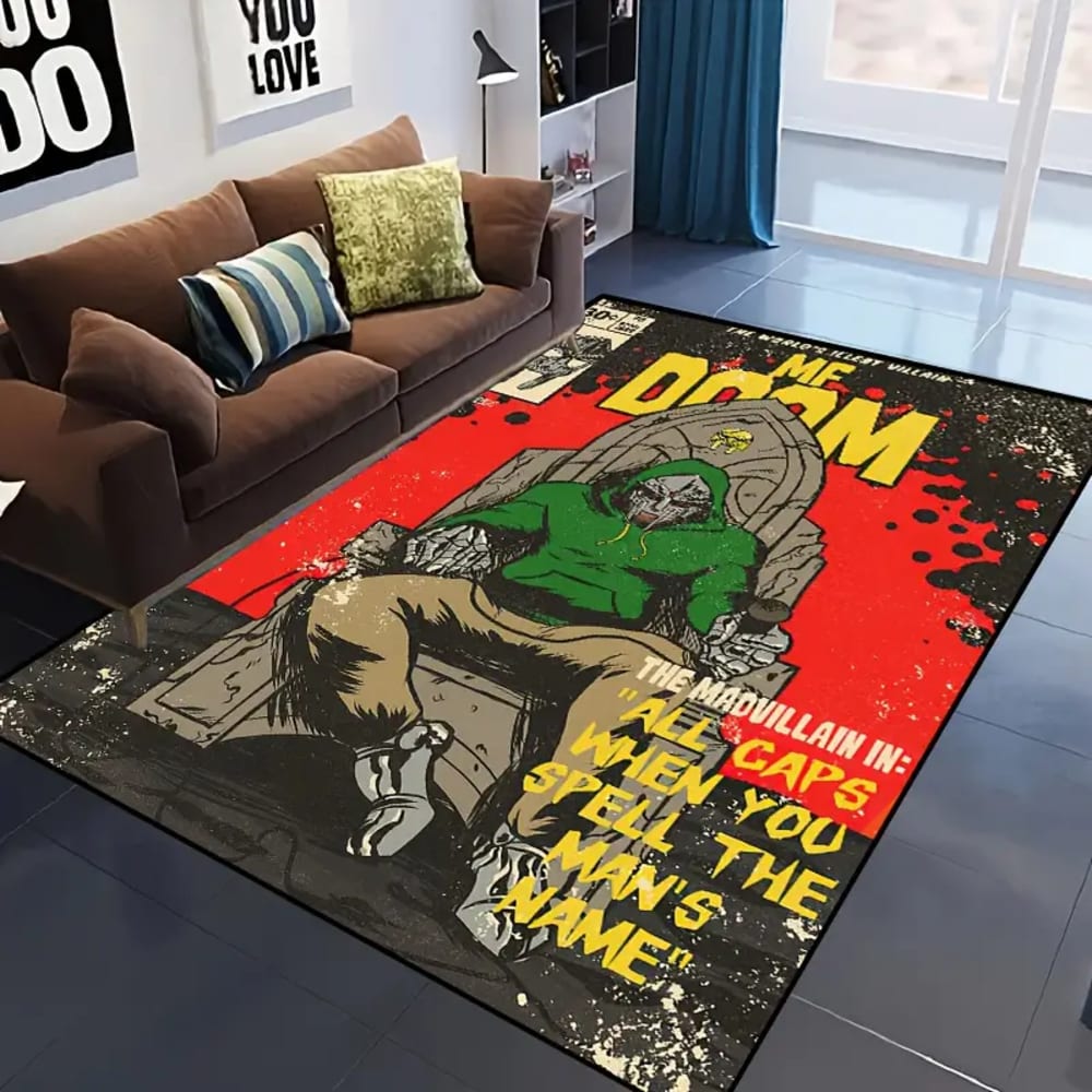 Doomsday ALL CAPS Mask Print Rug